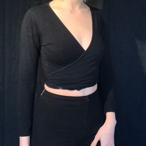 Black Wrap Shirt